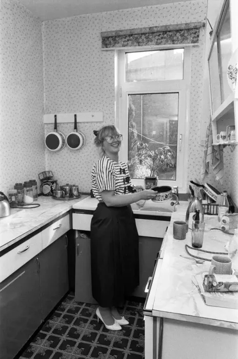 Framed Print : Judith Green, pictured in her kitchen. Judith and family have won the Daily Mirror Framed Print : Judith Green, pictured in her kitchen. Judith and family have won the Daily Mirror