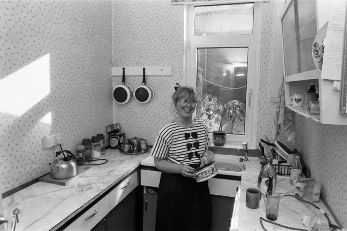 Framed Print : Judith Green, pictured in her kitchen. Judith and family have won the Daily Mirror Framed Print : Judith Green, pictured in her kitchen. Judith and family have won the Daily Mirror
