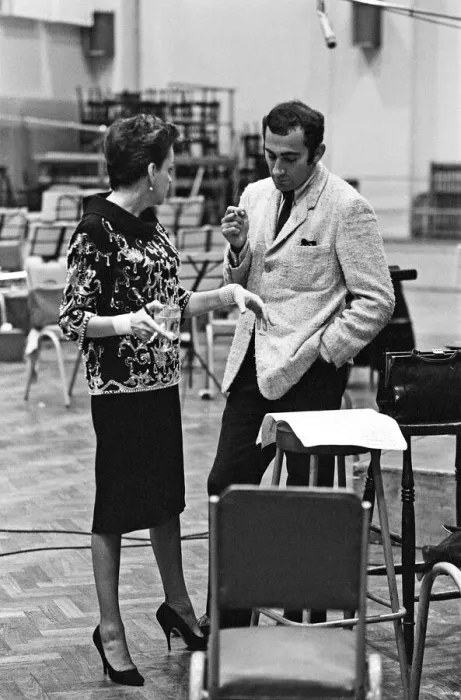 Framed Print : Judy Garland with Lionel Bart at the EMI studios in St Johns Wood recording Maggie May Framed Print : Judy Garland with Lionel Bart at the EMI studios in St Johns Wood recording Maggie May