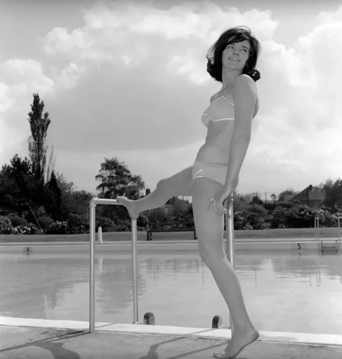 Framed Print : Judy Roberts who has an unusual job she is a swimming costume tester Framed Print : Judy Roberts who has an unusual job she is a swimming costume tester
