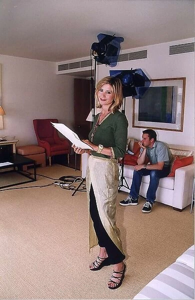 Julia Carling TV Presenter September 1999 on set filming Julia Carling
