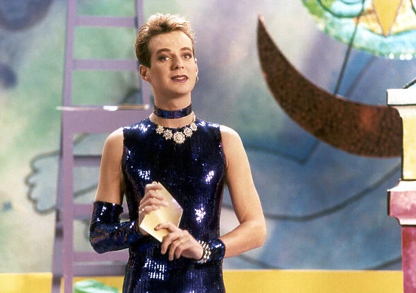 Julian Clary on the set of his Channel 4 game show Sticky Moments