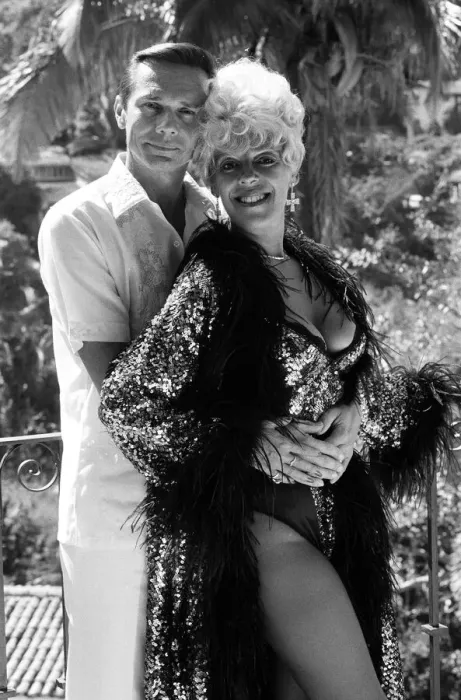 Framed Print : Julie Goodyear on holiday in Puerto Vallarta, Mexico with husband Richard Skrob
