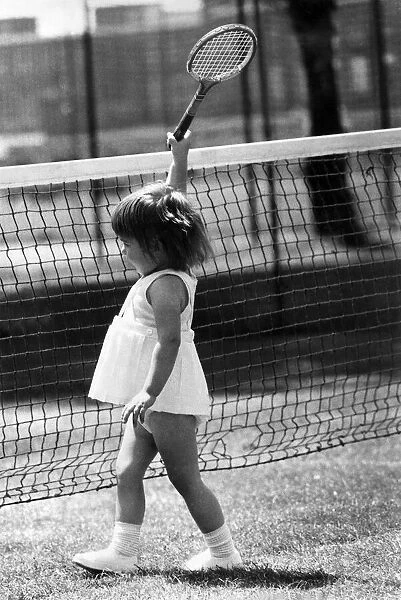 Julie Wimbledon the action girl of tennis makes her play. June 1973