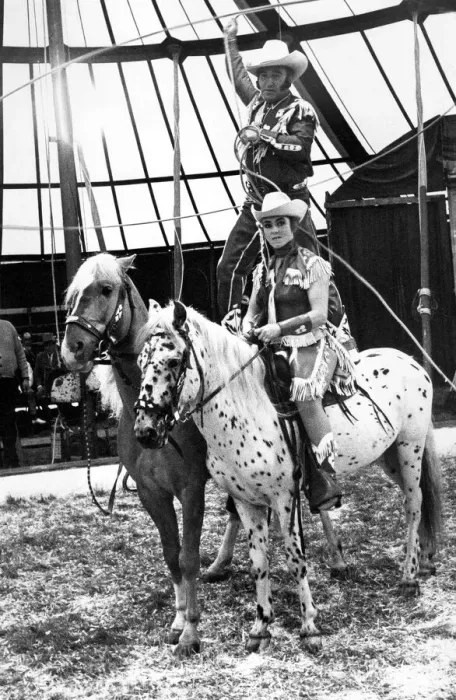 Framed Print : Julius and Brenda Heeni with their cowboy act Framed Print : Julius and Brenda Heeni with their cowboy act