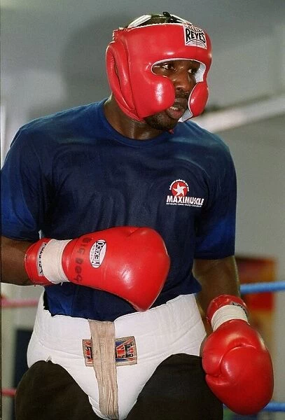 Julius Francis Boxing January 99 British Heavyweight Champion in gym sparring
