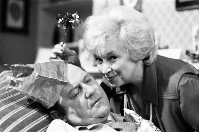 Framed Print : June Whitfield and Terry Scott filming the 1980 Christmas Terry and June Show Framed Print : June Whitfield and Terry Scott filming the 1980 Christmas Terry and June Show