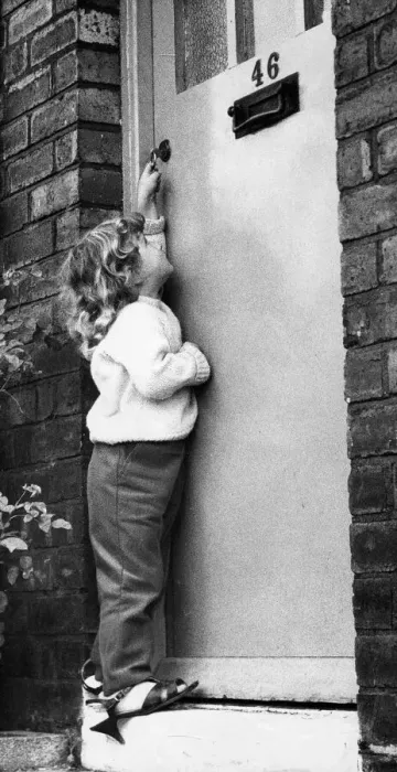 Framed Print : Just big enough for the key-hole, but not old enough to be left alone at home - A young Framed Print : Just big enough for the key-hole, but not old enough to be left alone at home - A young