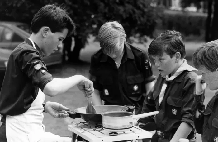 Framed Print : Just like mums cooking, these culinary artists from the 5th Guisborough Scout Troop are Framed Print : Just like mums cooking, these culinary artists from the 5th Guisborough Scout Troop are