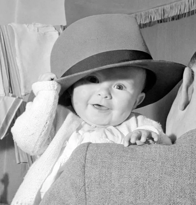 Framed Print : Just my style... Baby Joy Sidey, ages 6 months from Hayes, Middlesex