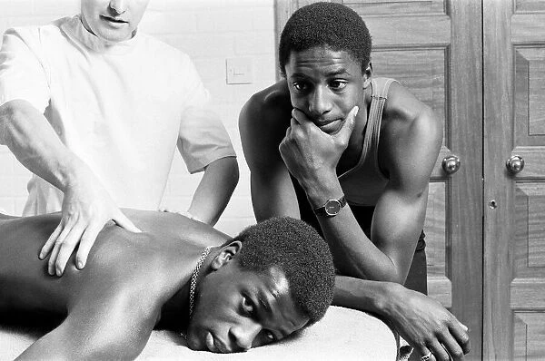 Justin Fashanu, Nottingham Forest Football Player, on the treatment table