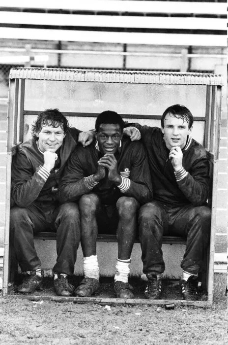 Framed Print : Justin Fashanu. pictured during England U21 training session, 15th March 1982