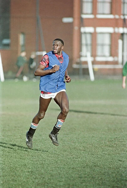 Justin Fashanu, taking part in Manchester City team training session, 27th December 1988