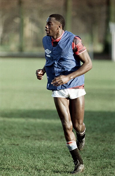 Justin Fashanu, taking part in Manchester City team training session, 27th December 1988