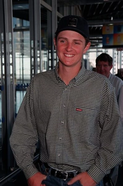 Justin Rose Golf September 1998 Schoolboy golf champion arriving at Heathrow