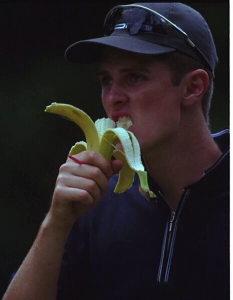 Justin Rose takes some refreshment during his round at the Dutch Open Championships at