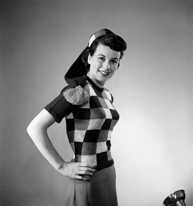 Framed Print : K. 36 Check Mates Jumper. February 1951 C6325