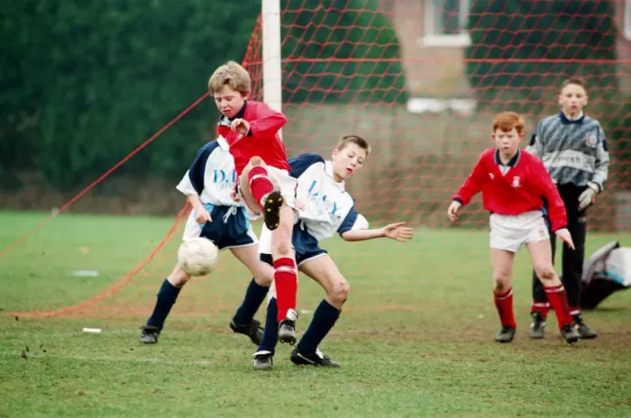 Framed Print : Kader (Blue) v Marton (Red), Under 12s league cup semi final Framed Print : Kader (Blue) v Marton (Red), Under 12s league cup semi final