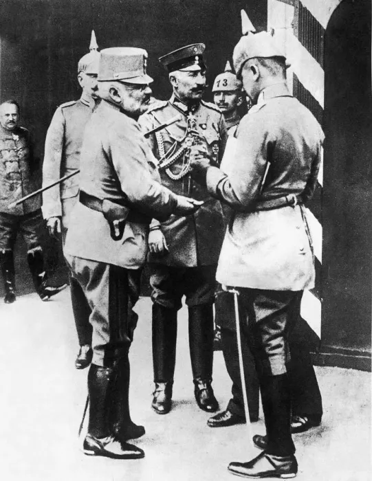 Framed Print : Kaiser Wilhelm II seen here with Grand Duke Friedrich of Austria at an Iron Cross medal Framed Print : Kaiser Wilhelm II seen here with Grand Duke Friedrich of Austria at an Iron Cross medal