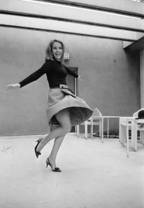 Framed Print : Karin Dor, German actress, in the UK to film scenes for new James Bond film