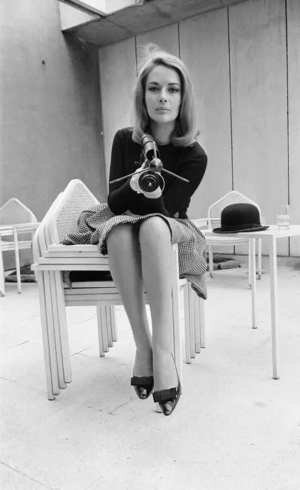 Framed Print : Karin Dor, German actress, in the UK to film scenes for new James Bond film Framed Print : Karin Dor, German actress, in the UK to film scenes for new James Bond film