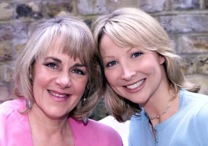 Framed Print : Kate Charman TV Presenter and Model June 1999 Pictured with Nina Myskow Mirror