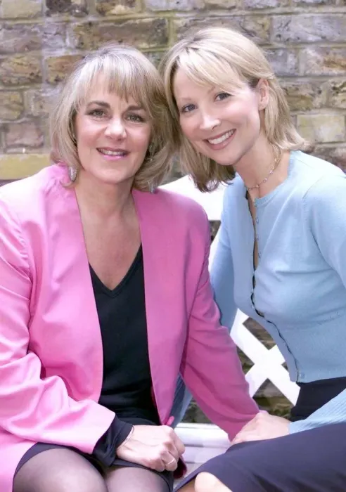 Framed Print : Kate Charman TV Presenter and Model June 1999 Pictured with Nina Myskow Mirror