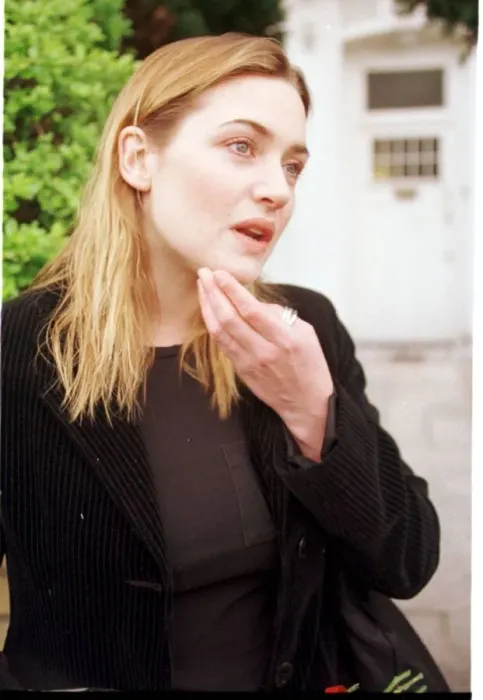 Framed Print : Kate Winslet pauses for thought April 1998 outside her home as she talks to Mirror