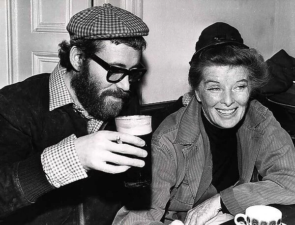 Katharine Hepburn Actress drinking with actor Peter O Toole Dbase