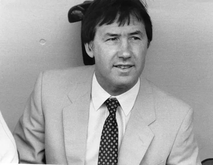 Framed Print : Keith Burkinshaw Manager of Tottenham Hotspur in dugout ahead of his last match in charge Framed Print : Keith Burkinshaw Manager of Tottenham Hotspur in dugout ahead of his last match in charge