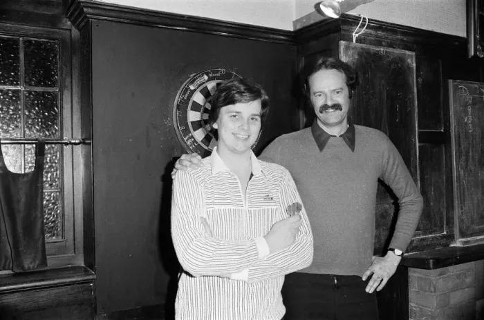 Framed Print : Keith Deller, World Darts Champion, with his manager and friend John Markovic Framed Print : Keith Deller, World Darts Champion, with his manager and friend John Markovic