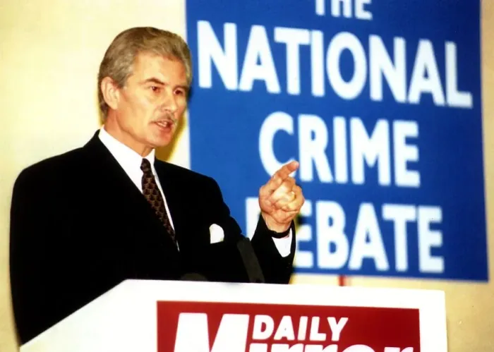 Framed Print : Keith Hellawell West Yorkshire Chief Constabel speaking at the Daily Mirror Framed Print : Keith Hellawell West Yorkshire Chief Constabel speaking at the Daily Mirror