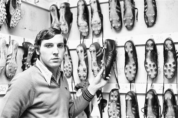 Keith Leonard Aston Villa striker seen here hanging up his boots for the last time after