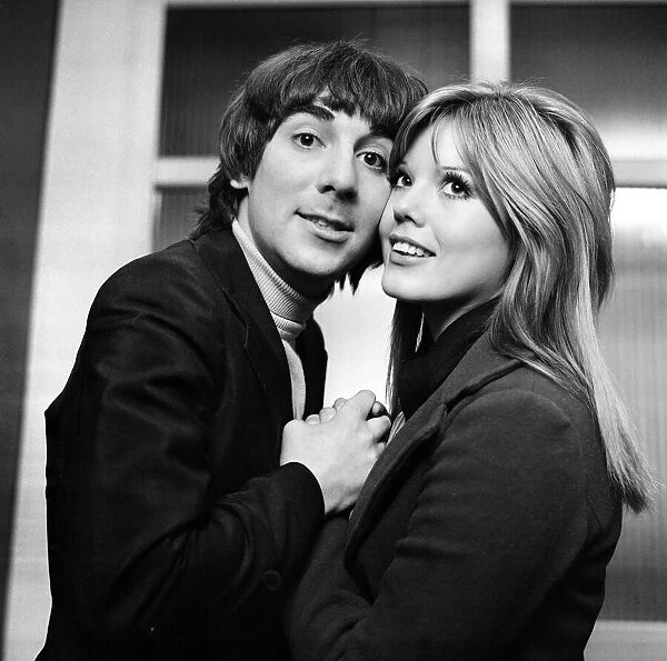 Keith Moon, drummer of British rock group The Who, pictured with his wife Kim