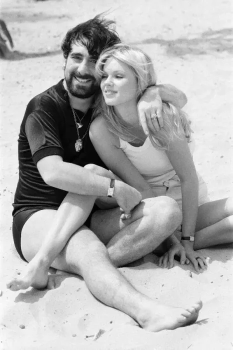 Framed Print : Keith Moon, drummer of The Who rock group with model Annette Lax in the resort of Malibu Framed Print : Keith Moon, drummer of The Who rock group with model Annette Lax in the resort of Malibu