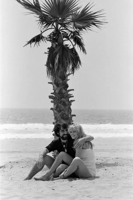Framed Print : Keith Moon, drummer of The Who rock group with model Annette Lax in the resort of Malibu Framed Print : Keith Moon, drummer of The Who rock group with model Annette Lax in the resort of Malibu