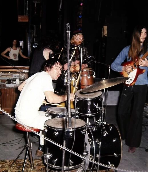 Keith Moon drummer with the Who seen here with Viv Stanshall Pop Festival