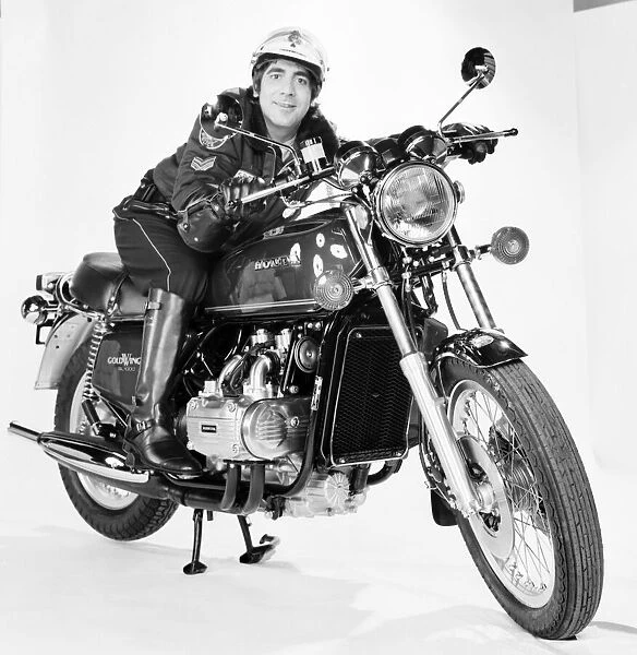 Keith Moon of the who pop group on a Honda Motorbike. January 1976 76-00053-002