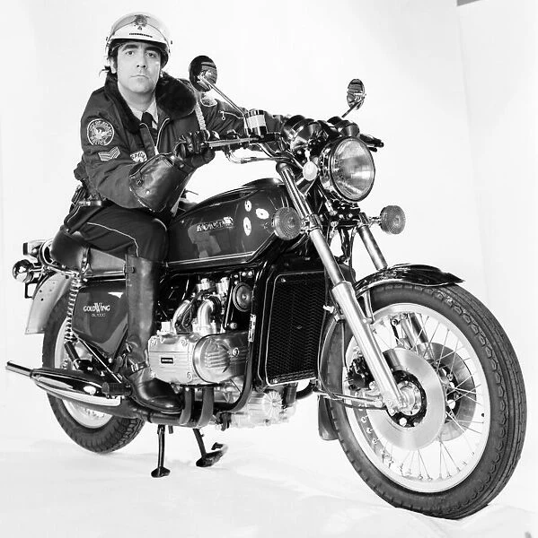 Keith Moon of the who pop group on a Honda Motorbike. January 1976 76-00053-004