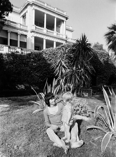 Keith Richards of The Rolling Stones with his son Marlon at his home
