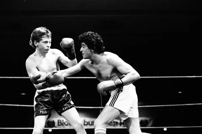 Framed Print : Keith Wallace v Esteban Eguia. Featherweight Boxing. 1st Feb 1984 Framed Print : Keith Wallace v Esteban Eguia. Featherweight Boxing. 1st Feb 1984