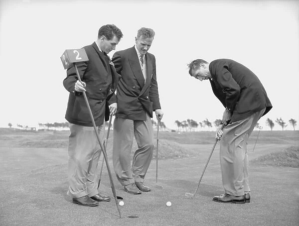 Ken Barnes seen here on the golf course at Eastbourne with Don Revie