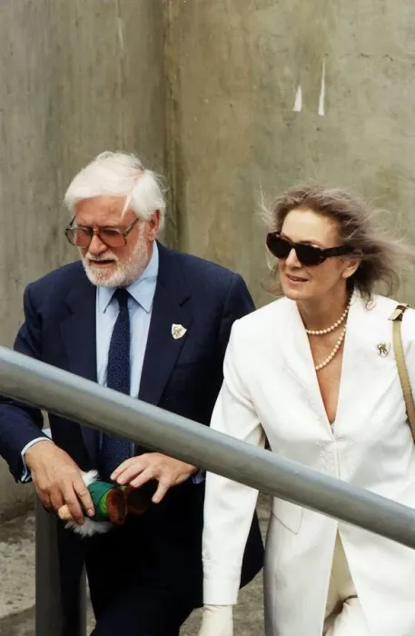 Framed Print : Ken Bates Chairman of Chelsea Football Club arriving at the FA Cup Final with unknown Framed Print : Ken Bates Chairman of Chelsea Football Club arriving at the FA Cup Final with unknown