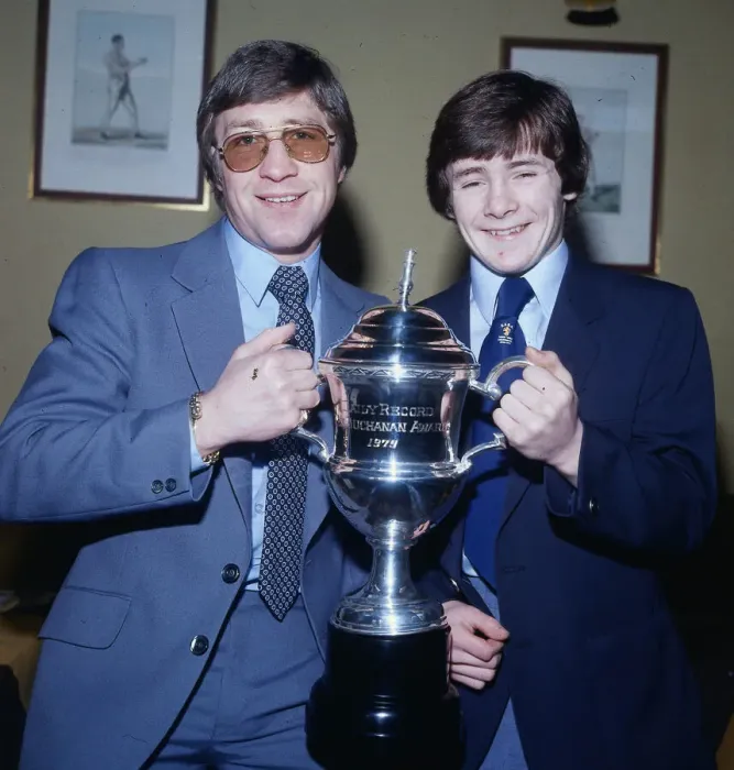 Framed Print : Ken Buchanan boxer 1980 Holding trophy cup Daily Record Buchanan Award Framed Print : Ken Buchanan boxer 1980 Holding trophy cup Daily Record Buchanan Award