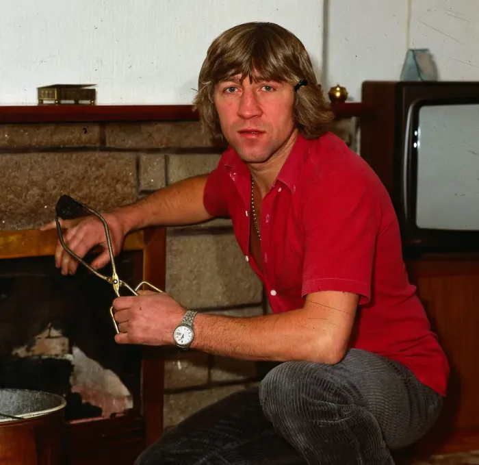 Framed Print : Ken Buchanan boxer November 1982 In house living room holding piece of coal in Framed Print : Ken Buchanan boxer November 1982 In house living room holding piece of coal in
