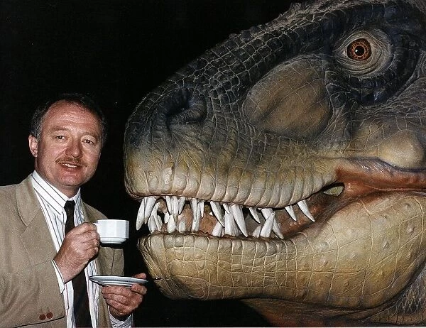 Ken LIvingstone Labour MP At Londons Alexandra Palace exhibition of moving dinosaurs