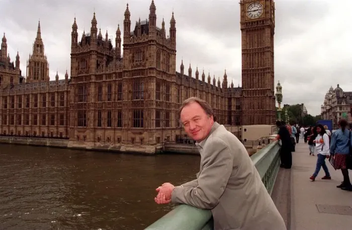 Framed Print : Ken Livingstone MP standing on Westminster Bridge outside the Houses of Parliament Framed Print : Ken Livingstone MP standing on Westminster Bridge outside the Houses of Parliament