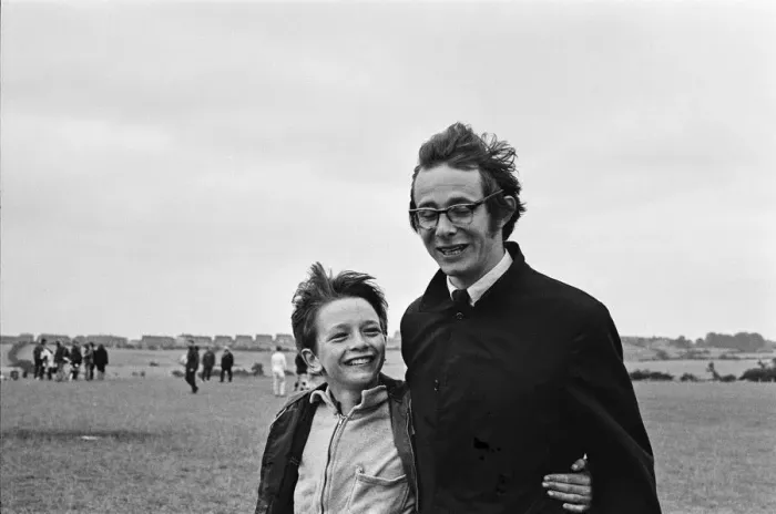 Framed Print : Ken Loach, (film director) on the school football playing field Framed Print : Ken Loach, (film director) on the school football playing field