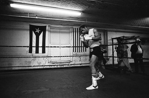 Ken Norton training ahead of his third fight with Muhammad Ali. 23rd September 1976
