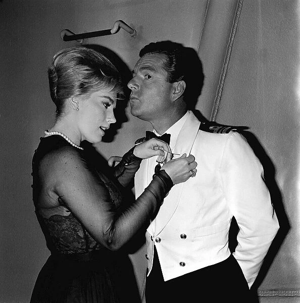 Kenneth More actor & Joan O Brien actress June 1962 Sailors uniform